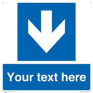 Custom Directional signage blue down arrow 